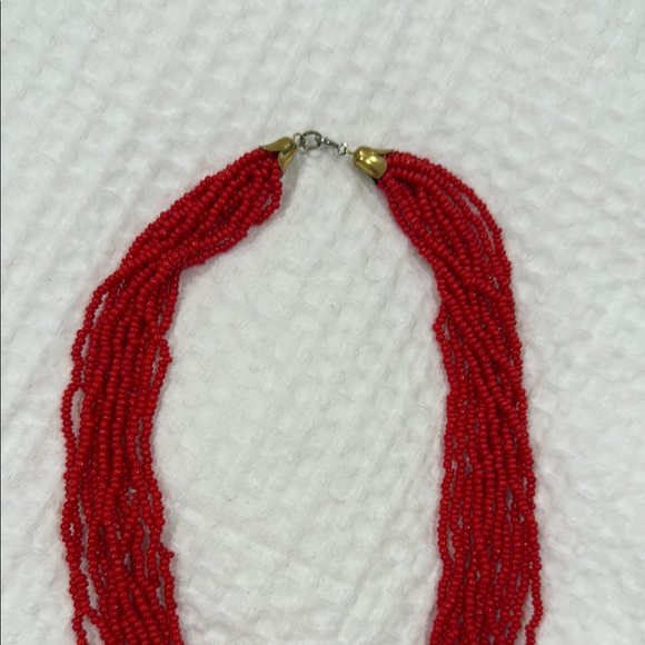 Elegant Red Beaded Necklace - Picture 2 of 4